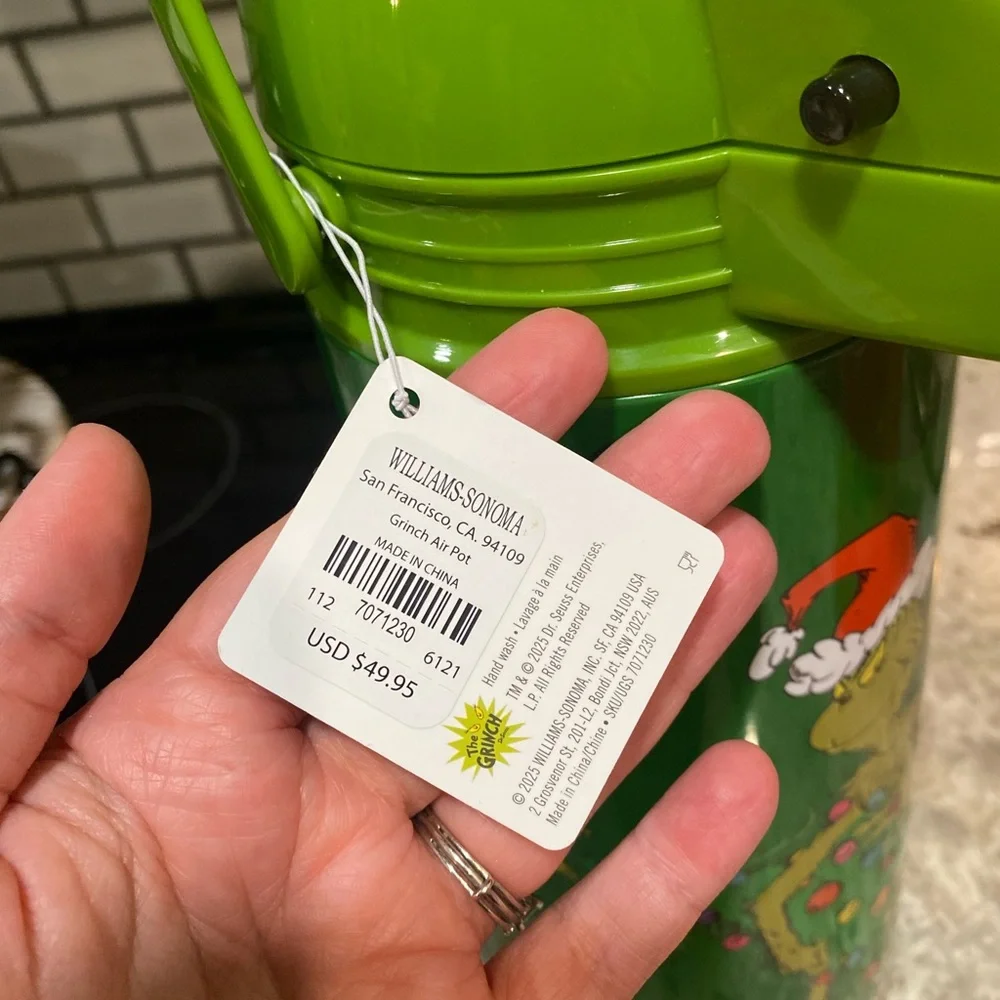 Williams Sonoma Green Grinch Thermos